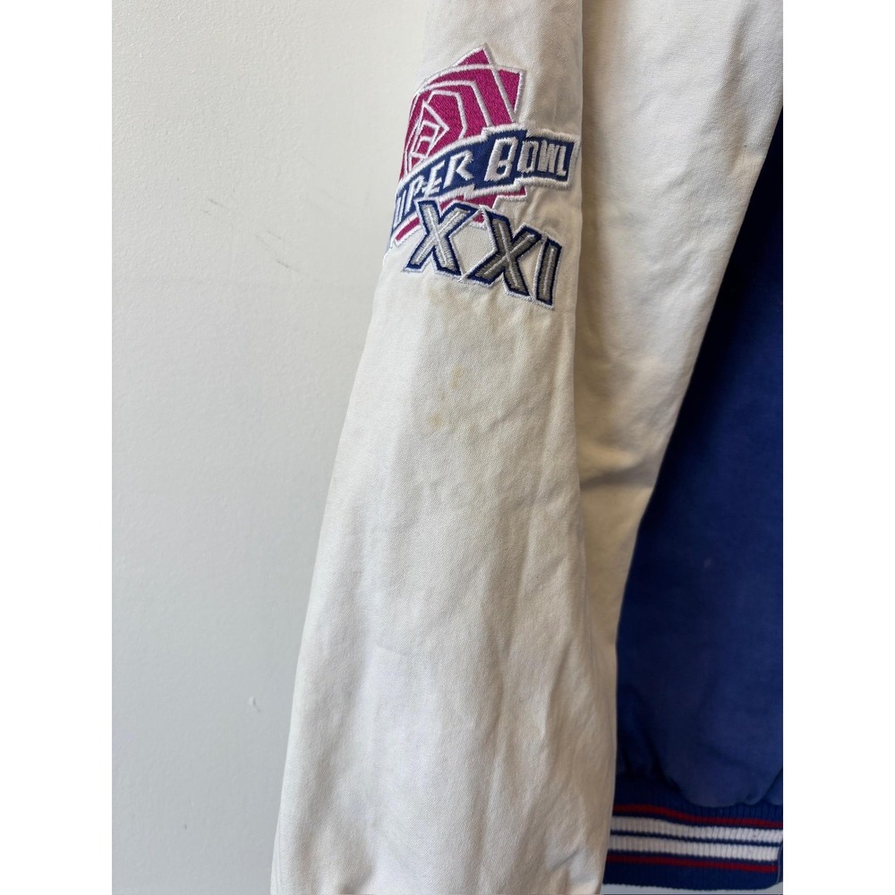 New York Giants Jacket Mens XL Blue White NFL Football Super Bowl Champions - Picture 2 of 10